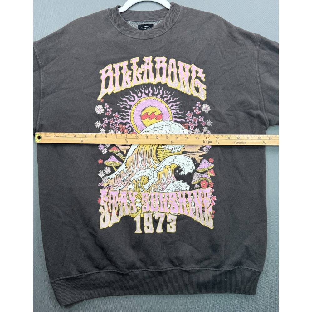 Billabong Stay Sunshine Wave Sweatshirt Charcoal ABJFT00437 | Women's Large - Picture 7 of 12